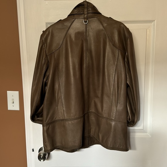 Marc New York Marc Anthony Leather Jacket Zip Front Olive Size Large - Picture 3 of 8